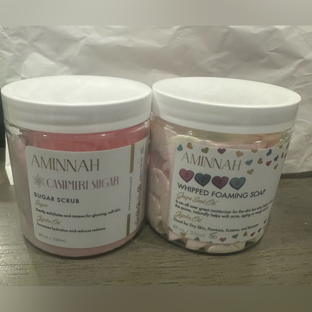Cashmere Sugar Scrub and Whipped Foaming Soap Set